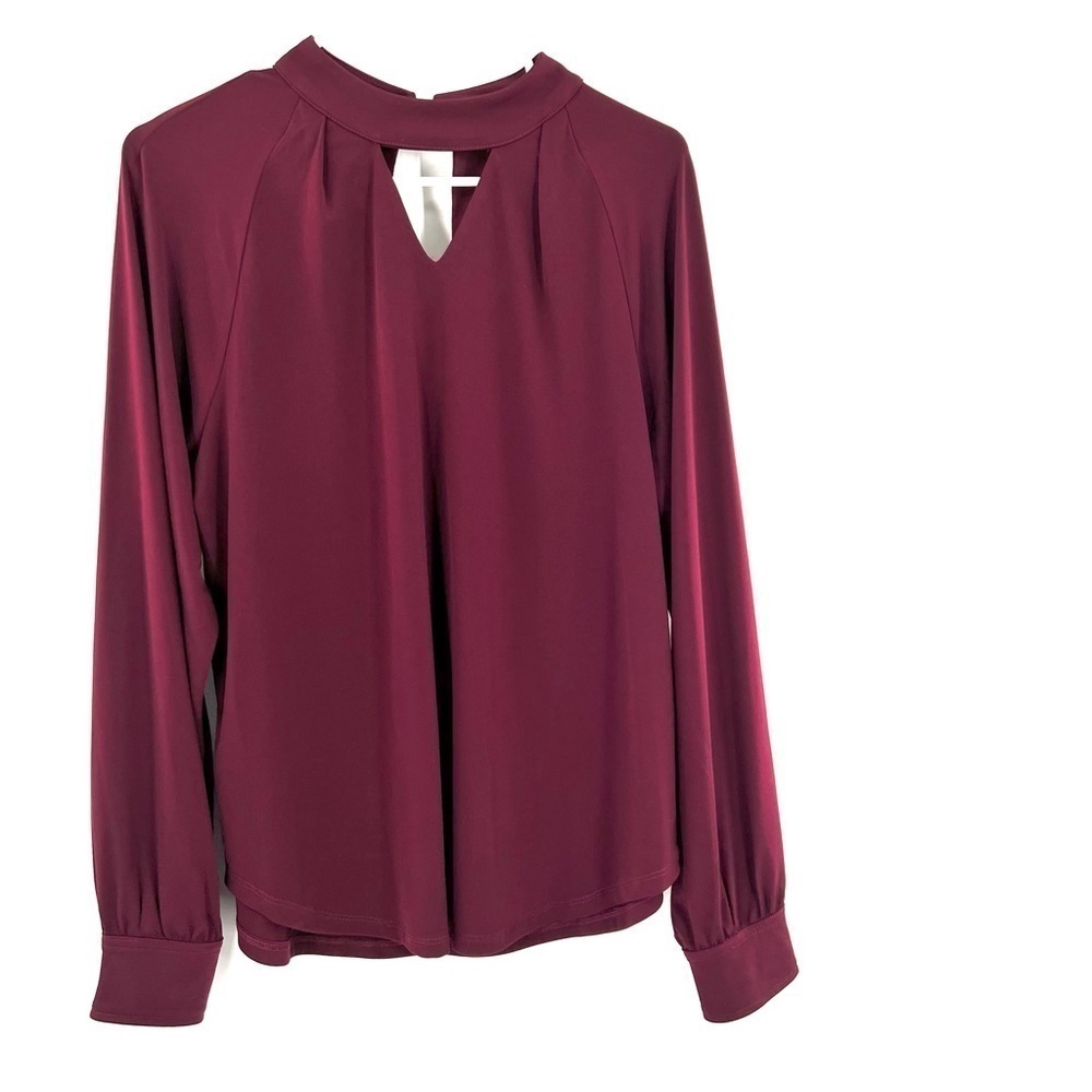 JB Julie Brown NYC maron long sleeve blouse top L